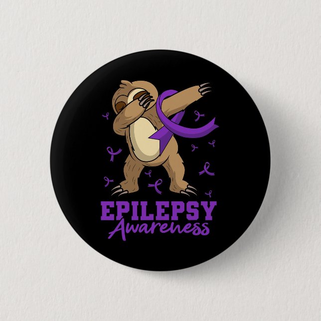 Epilepsie Awareness Sloth Dabbing Epileptische Epi Button (Vorderseite)