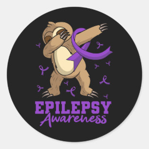 Epilepsie Awareness Sloth Dabbing Epileptische Epi Runder Aufkleber
