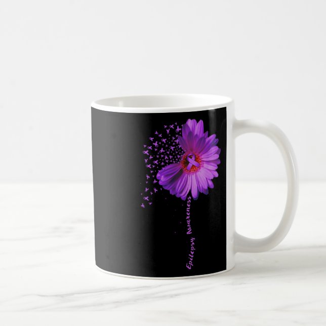 Epilepsie Awareness Sonnenblumen Ribbon Geschenk Kaffeetasse (Rechts)