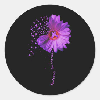 Epilepsie Awareness Sonnenblumen Ribbon Geschenk Runder Aufkleber