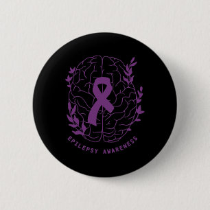 Epilepsie Awareness Support Epilepsy Lila Ribbon Button
