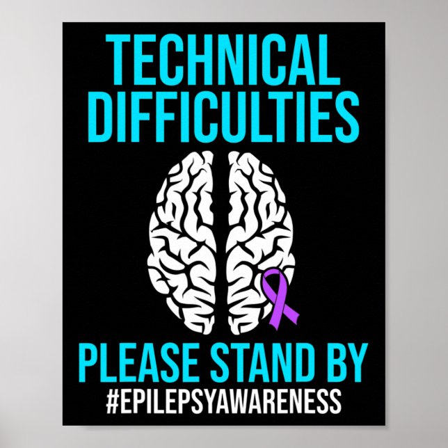Epilepsie Awareness Technical Epileptic Warrior Su Poster (Vorne)