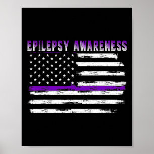 Epilepsie Awareness Usa Flag American Epilepsy Sup Poster