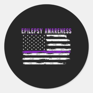 Epilepsie Awareness Usa Flag American Epilepsy Sup Runder Aufkleber