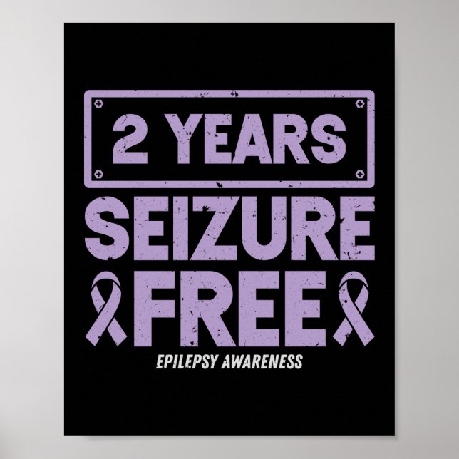 Epilepsie Bewusstsein 2 Jahre Seizure Free Ribbon Poster (Vorne)