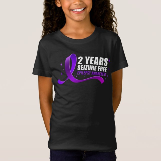 Epilepsie Bewusstsein 2 Jahre Seizure Free Ribbon T-Shirt (Vorderseite)