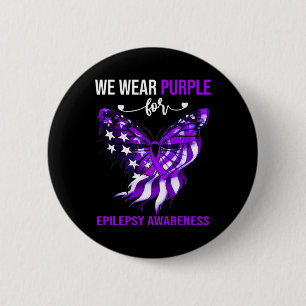 Epilepsie Bewusstsein 4. Juli Lila Schmetterling Button