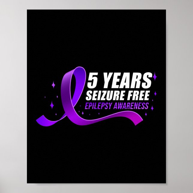 Epilepsie Bewusstsein 5 Jahre Seizure Free Ribbon Poster (Vorne)