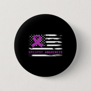 Epilepsie-Bewusstsein Amerikanische Flagge Lila Ba Button