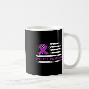 Epilepsie-Bewusstsein Amerikanische Flagge Lila Ba Kaffeetasse