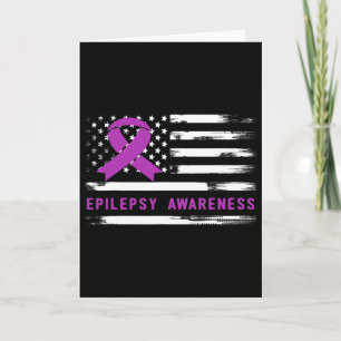 Epilepsie-Bewusstsein Amerikanische Flagge Lila Ba Karte
