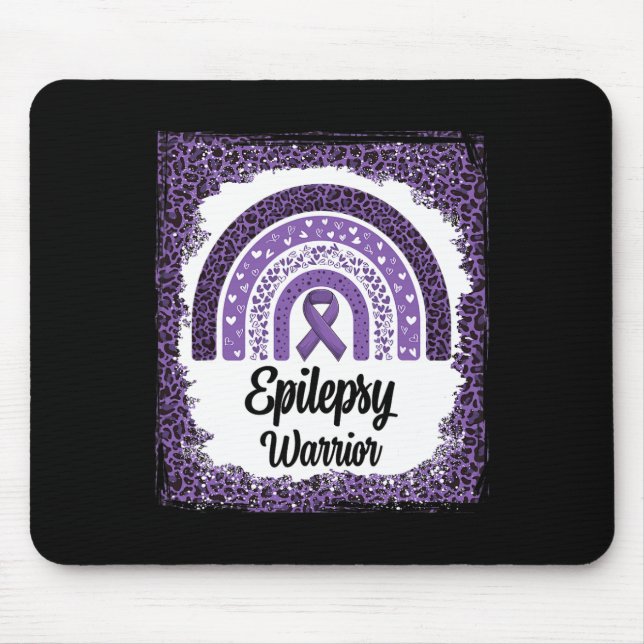 Epilepsie-Bewusstsein ausgeblichen Regenbogen Leop Mousepad (Vorne)
