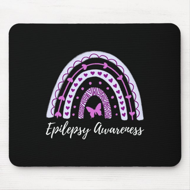 Epilepsie-Bewusstsein Boho-Regenbogen  Mousepad (Vorne)