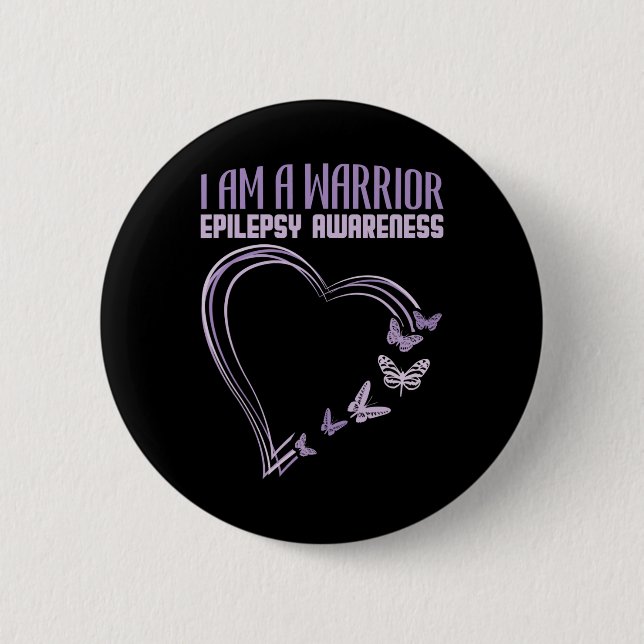 Epilepsie Bewusstsein, dass ich ein Kriegerherz-Sc Button (Vorderseite)