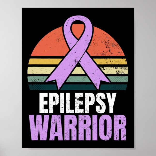 Epilepsie Bewusstsein Design Vintag Retro Sunset G Poster (Vorne)