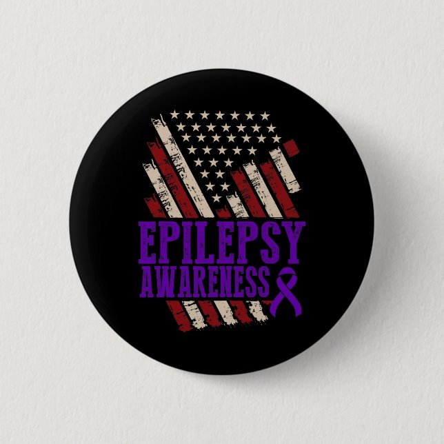 Epilepsie-Bewusstsein Epileptischer Krieger Überle Button (Vorderseite)
