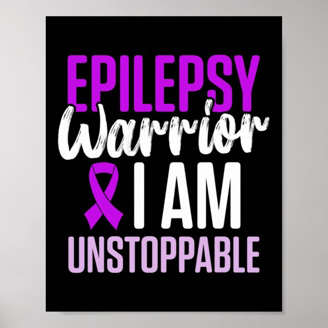 Epilepsie-Bewusstsein Epileptischer Krieger Überle Poster (Vorne)