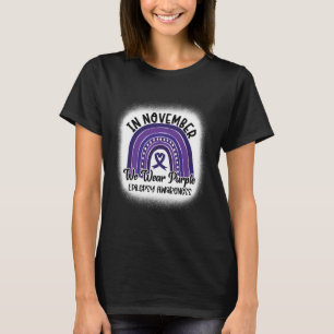 Epilepsie Bewusstsein gebleicht Rainbow Lila Ribbo T-Shirt