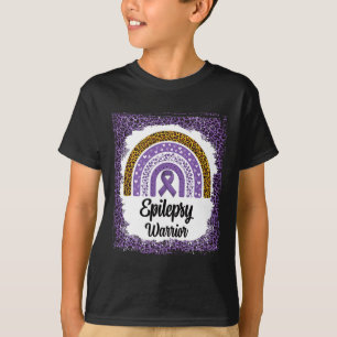 Epilepsie Bewusstsein gebleicht Regenbogen Leopard T-Shirt