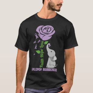Epilepsie-Bewusstsein Glaube Hoffnung Liebe Blume  T-Shirt