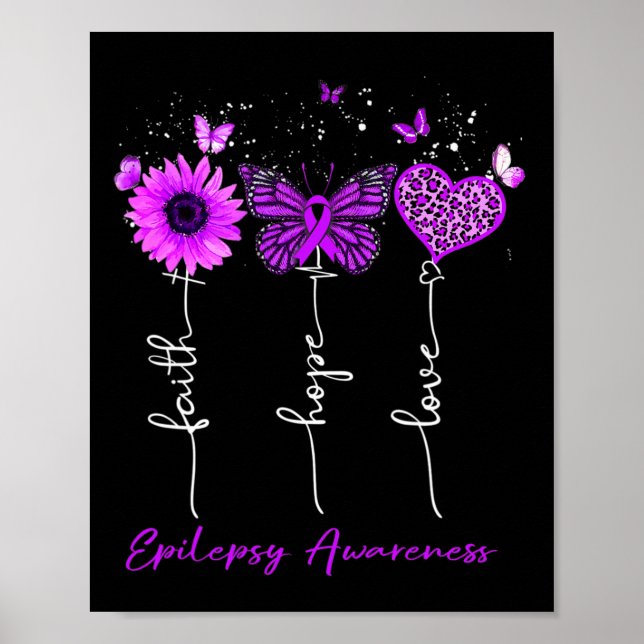 Epilepsie-Bewusstsein Glaube Hoffnung Liebe Leopar Poster (Vorne)