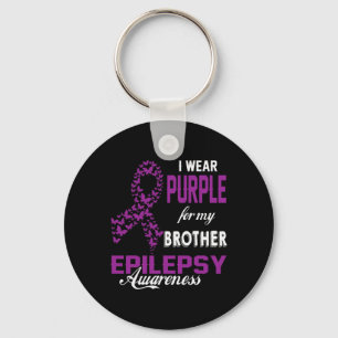 Epilepsie-Bewusstsein Ich trage Lila für meinen Br Schlüsselanhänger
