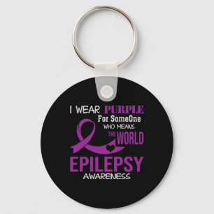 Epilepsie-Bewusstsein Ich trage Lila für meinen Je Schlüsselanhänger