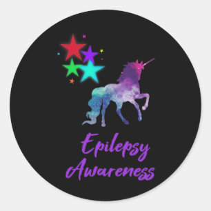 Epilepsie-Bewusstsein Lila Band 2  Runder Aufkleber