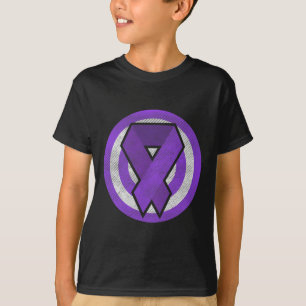 Epilepsie-Bewusstsein Lila Band Superheld T-Shirt