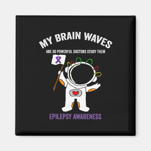 Epilepsie-Bewusstsein Lila Band - Weltraumthemen-E Magnet