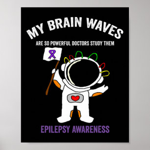 Epilepsie-Bewusstsein Lila Band - Weltraumthemen-E Poster