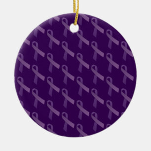 Epilepsie Bewusstsein Lila Ribbon Keramikornament