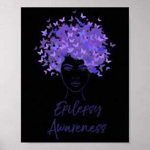Epilepsie Bewusstsein Lila Schmetterlinge Geschenk Poster
