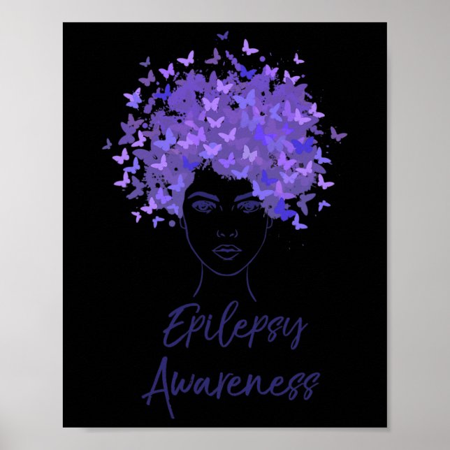 Epilepsie Bewusstsein Lila Schmetterlinge Geschenk Poster (Vorne)