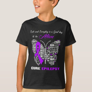 Epilepsie Bewusstsein Lila Schmetterlinge T-Shirt