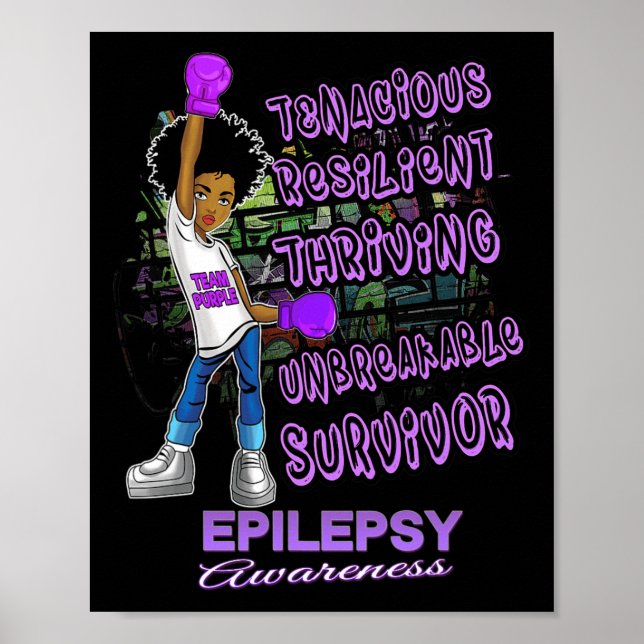 Epilepsie Bewusstsein Melanin Black Women Unbrechl Poster (Vorne)