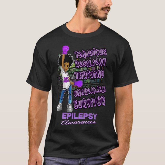 Epilepsie Bewusstsein Melanin Black Women Unbrechl T-Shirt (Vorderseite)