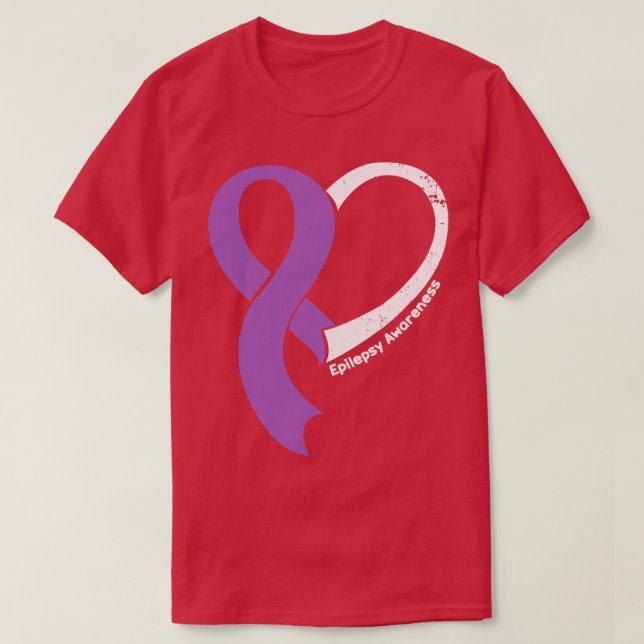 Epilepsie Bewusstsein Menschen Liebe Herz Ribbon H T-Shirt (Design vorne)