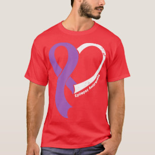 Epilepsie Bewusstsein Menschen Liebe Herz Ribbon H T-Shirt