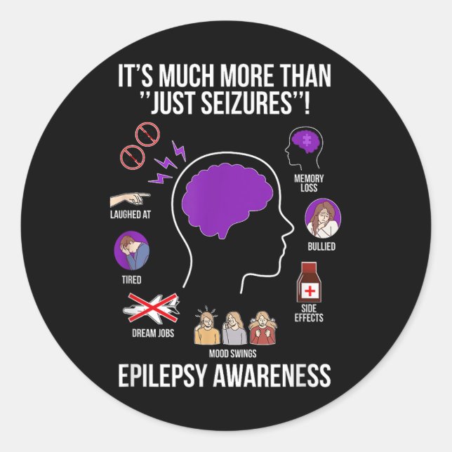 Epilepsie Bewusstsein Monat Epilepsie Krieger Runder Aufkleber (Vorderseite)