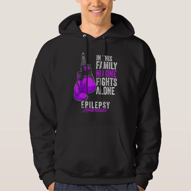 Epilepsie Bewusstsein Monat Handschuhe Lila Schlei Hoodie (Vorderseite)
