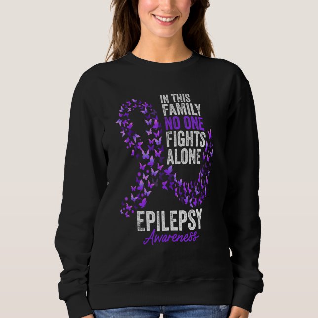 Epilepsie Bewusstsein Monat Schmetterlinge Lila Sc Sweatshirt (Vorderseite)