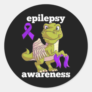 Epilepsie Bewusstsein Niedlich Dinosaur T Rex Warr Runder Aufkleber