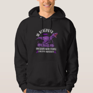 Epilepsie Bewusstsein November Dinosaurier Lila Hoodie