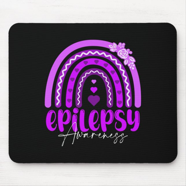 Epilepsie-Bewusstsein-Regenbogen Lila .co Mousepad (Vorne)