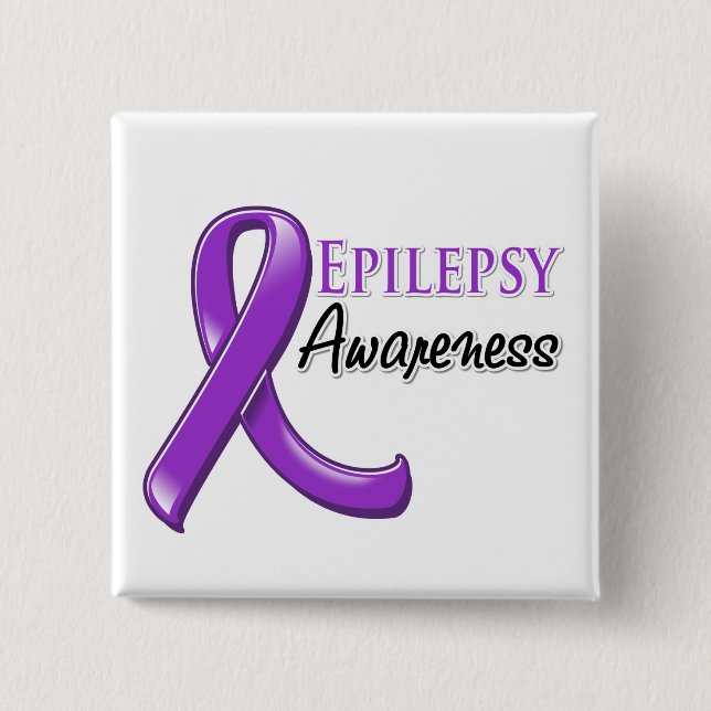 Epilepsie Bewusstsein Ribbon Button (Vorderseite)