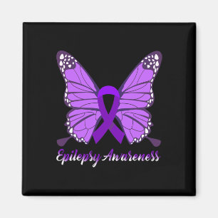 Epilepsie Bewusstsein Schmetterling Lila Ribbon-Ep Magnet