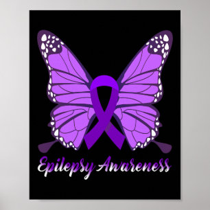 Epilepsie Bewusstsein Schmetterling Lila Ribbon-Ep Poster