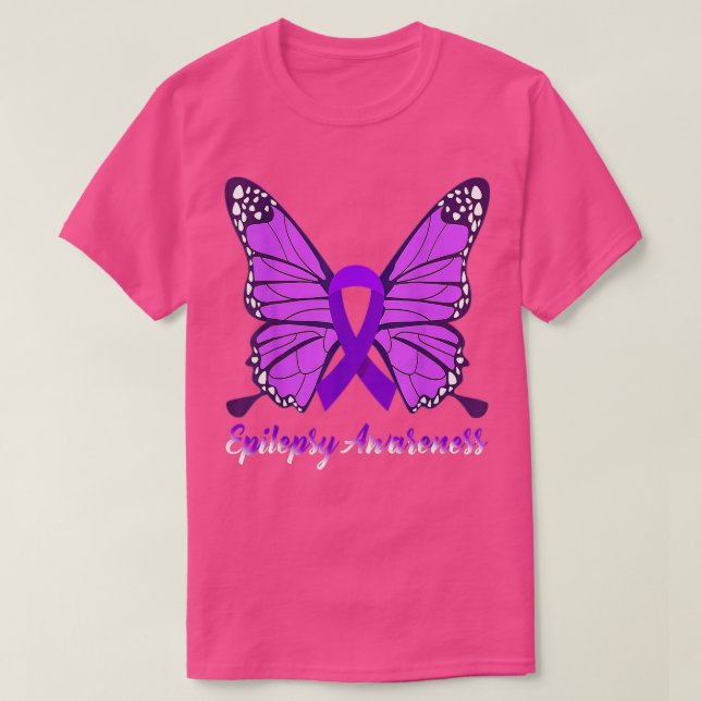 Epilepsie Bewusstsein Schmetterling Lila Ribbon-Ep T-Shirt (Design vorne)