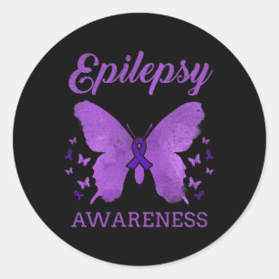 Epilepsie-Bewusstsein Schmetterling Vintage Runder Aufkleber